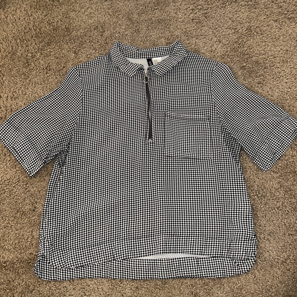 Black and white checkered shirt